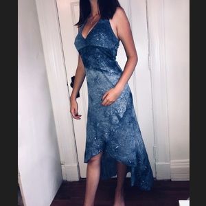 Candy Rocket blue highlow dress w/silver detailing